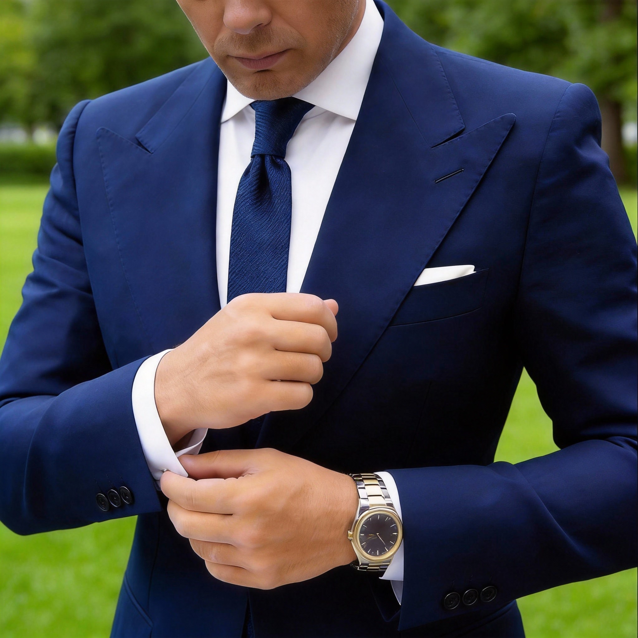 Blue with Solid Necktie