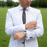 Black with White Diagonal Stripes Necktie