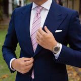 Pink With Purple Scroll Stripe Necktie