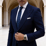 Navy Blue With Light Blue Dotted Necktie