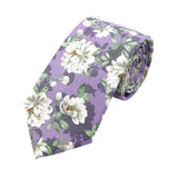 Lavender White Floral Necktie