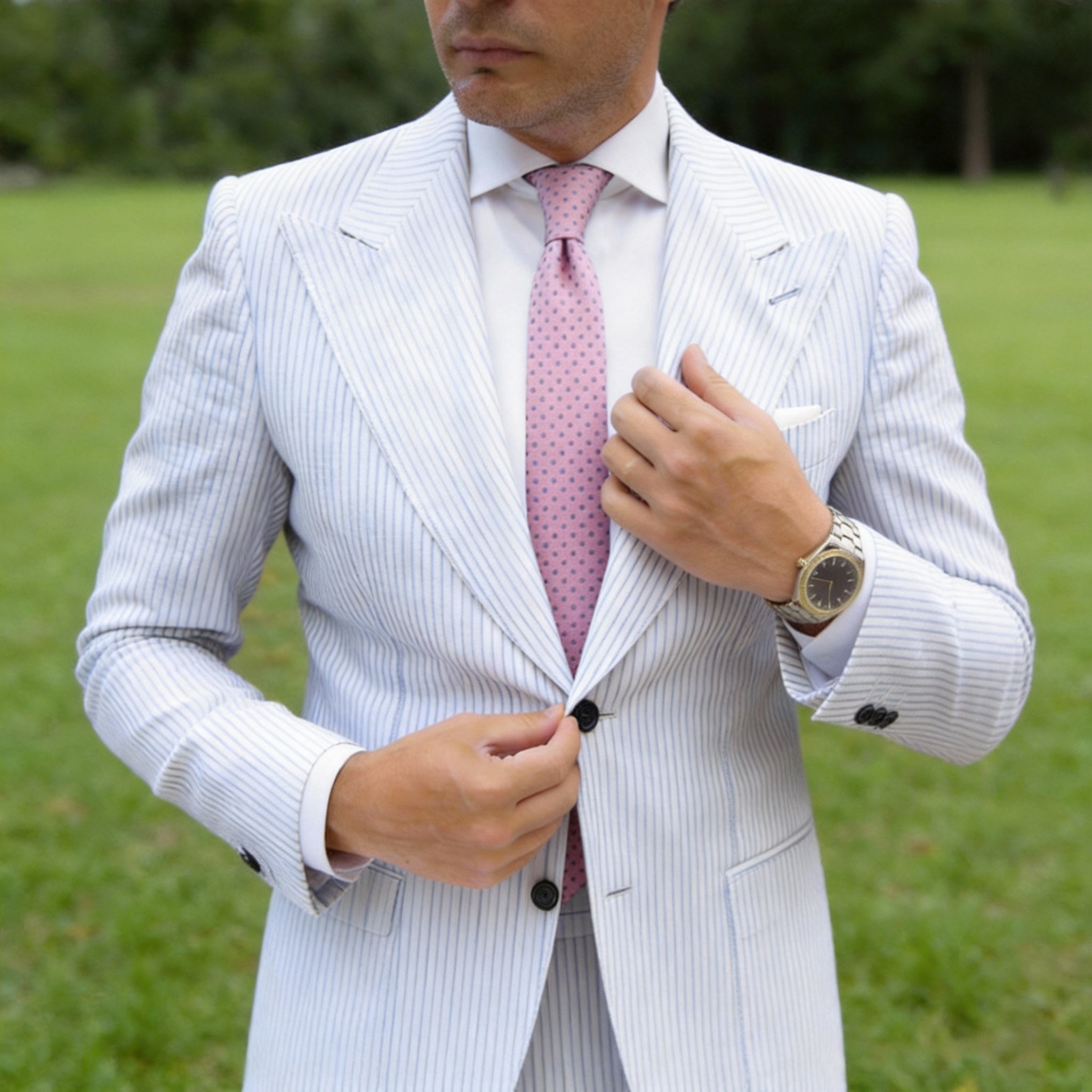 Pink With Purple Polka Dots Necktie