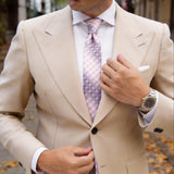 Pink With Purple White Checkered Necktie