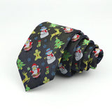 Navy Blue With Multicolor Christmas Necktie