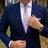 Light Purple With Purple Floral Necktie