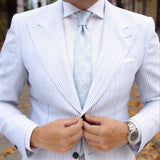 Light Blue with Light Blue Floral Necktie