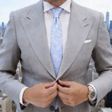 White with Blue Swirling Necktie
