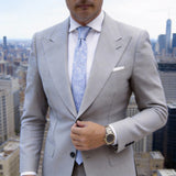 White with Blue Swirling Necktie