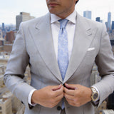 White with Blue Swirling Necktie