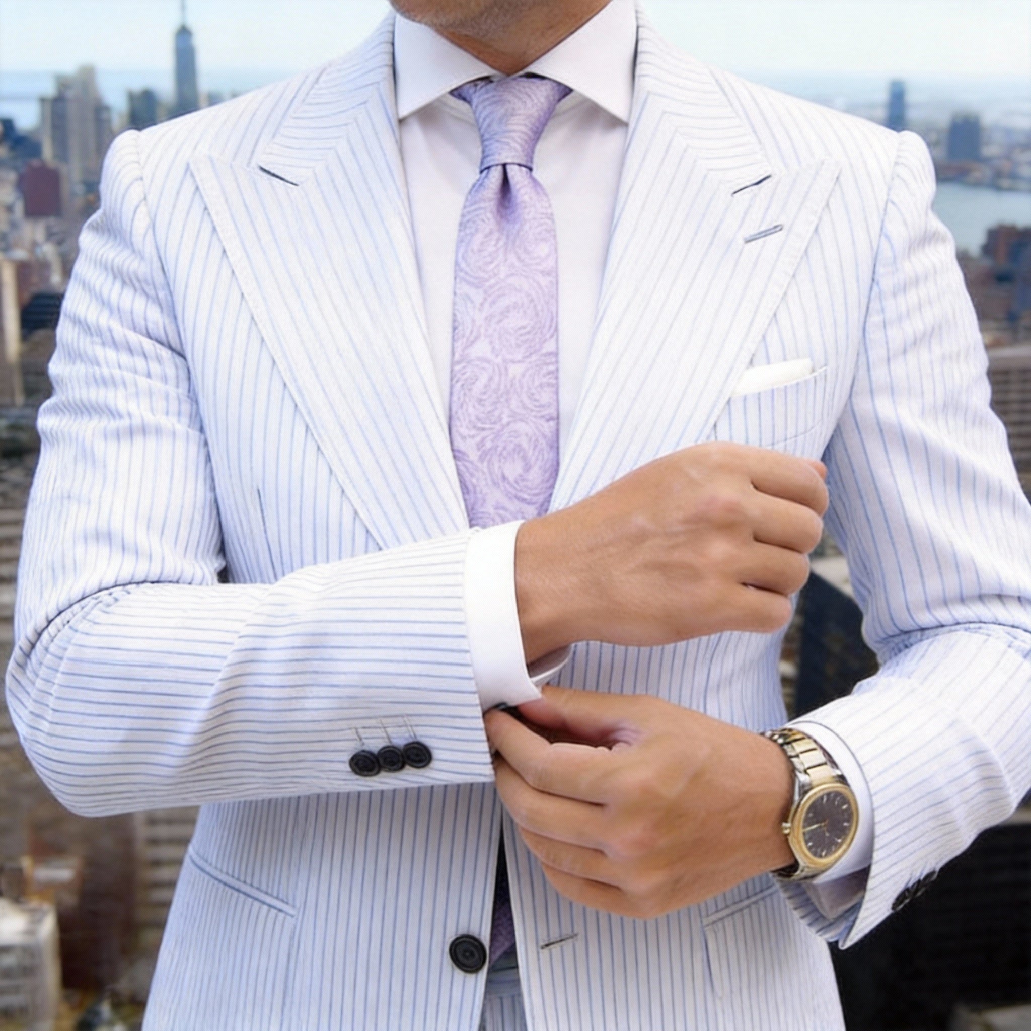 Light Purple With Light Purple Swirl Necktie