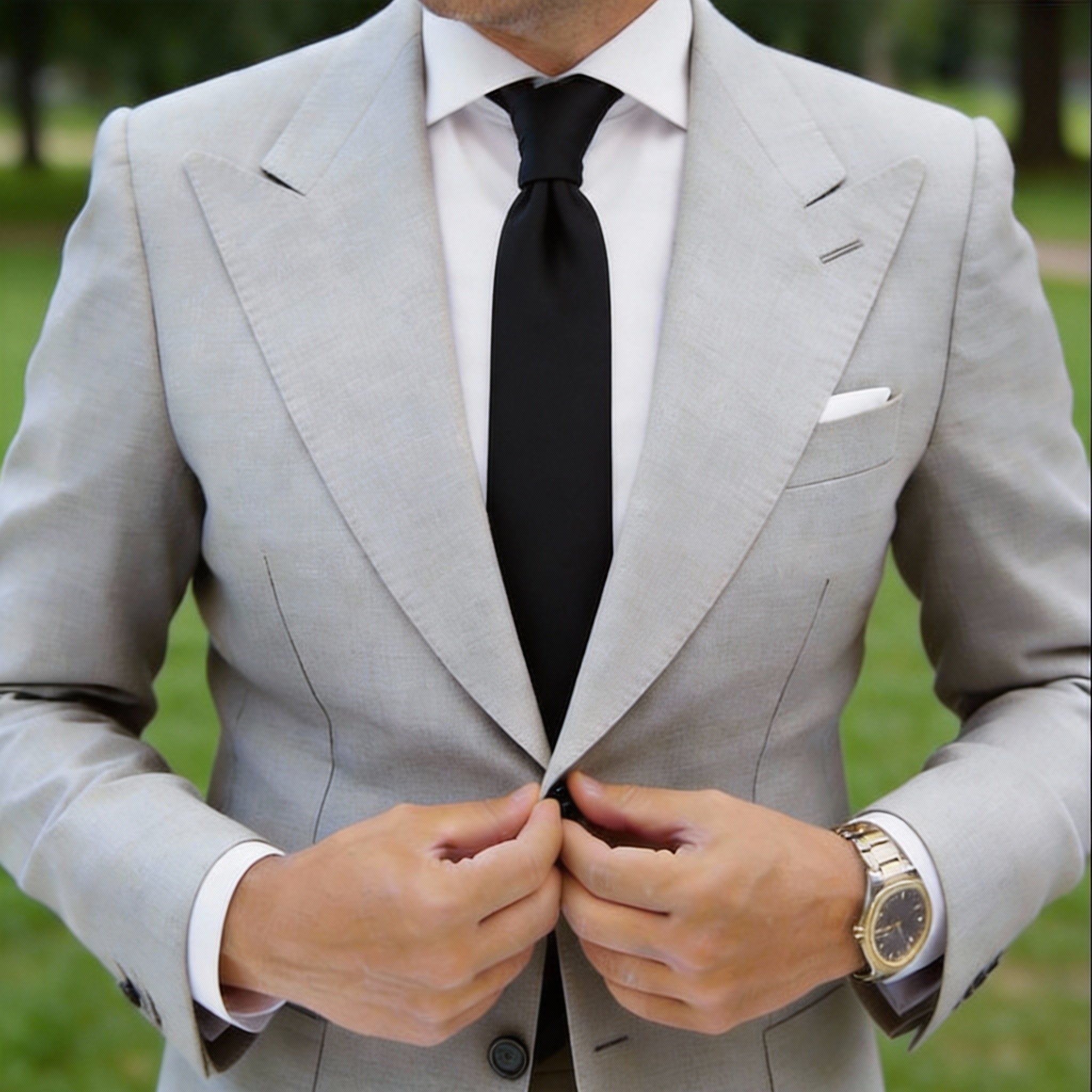 Black Solid Necktie