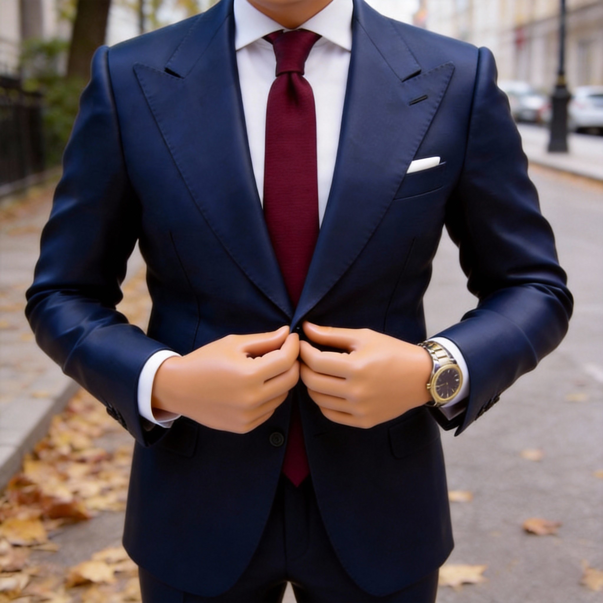 Red with Dark Gray Check Necktie