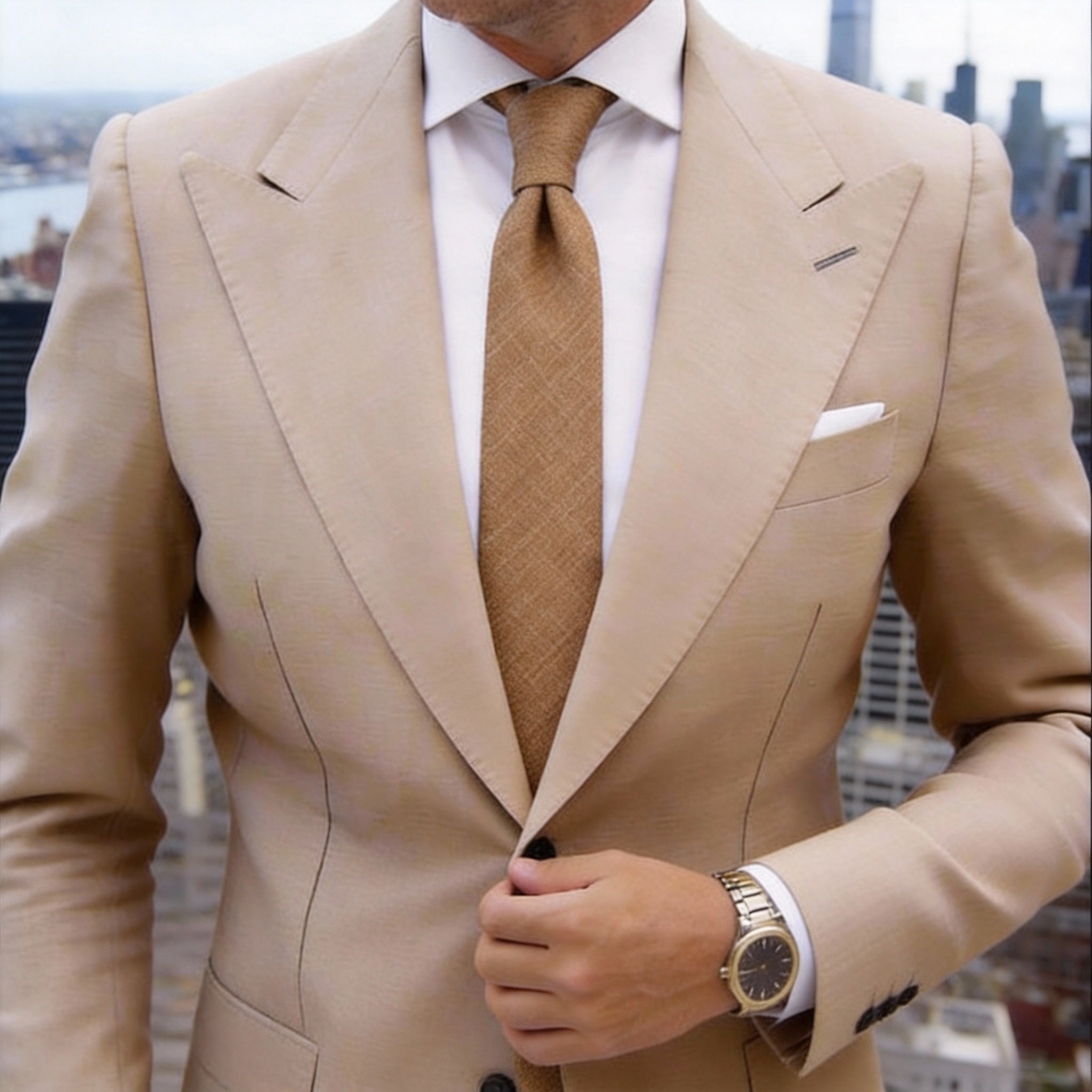 Tan Solid Necktie