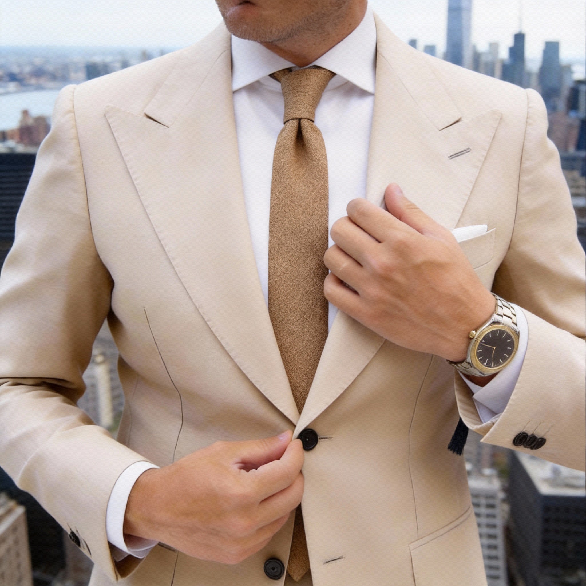 Tan Solid Necktie