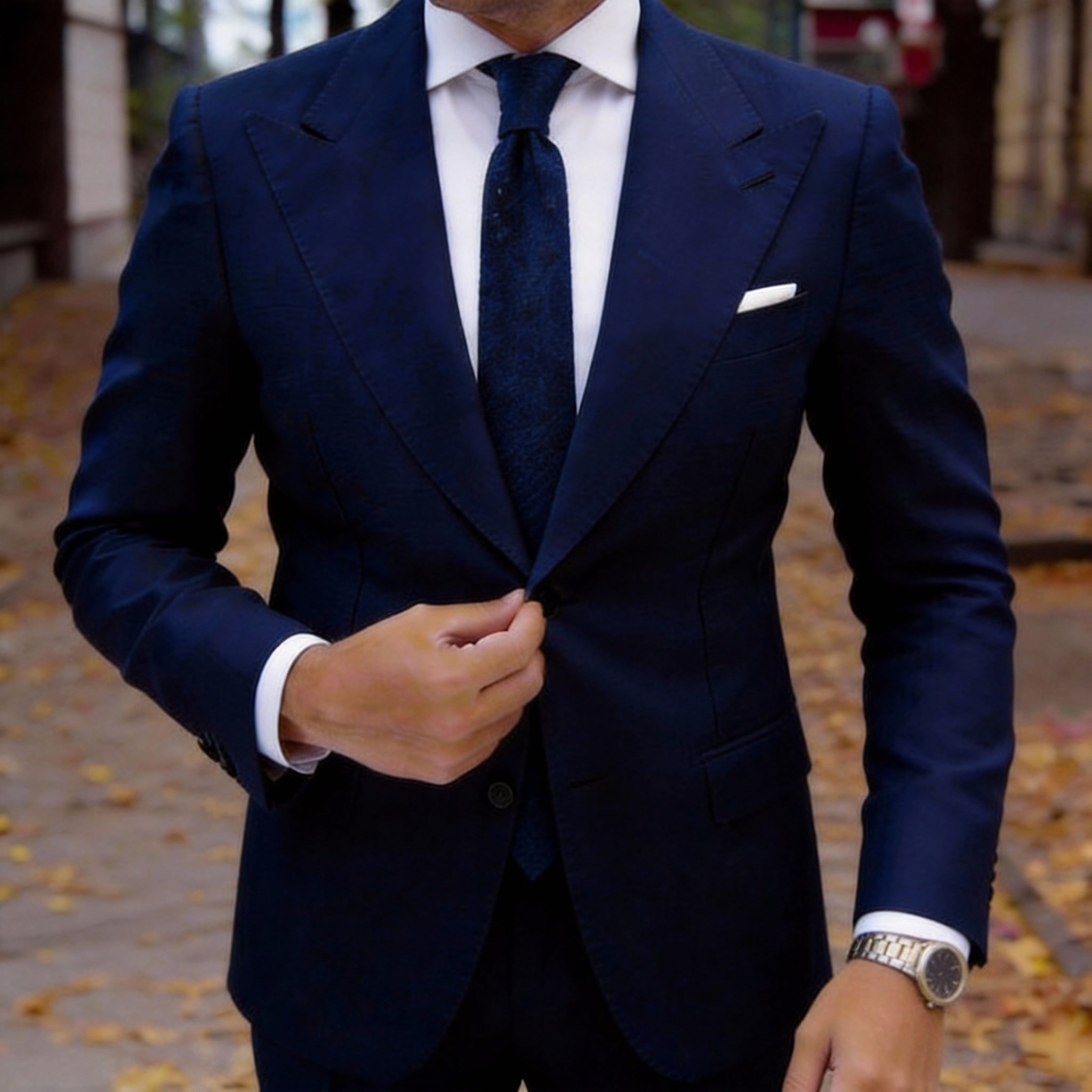 Navy Blue with Black Textured Necktie