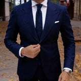 Navy Blue with Black Textured Necktie