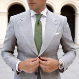 Green with Light Green Grid Necktie