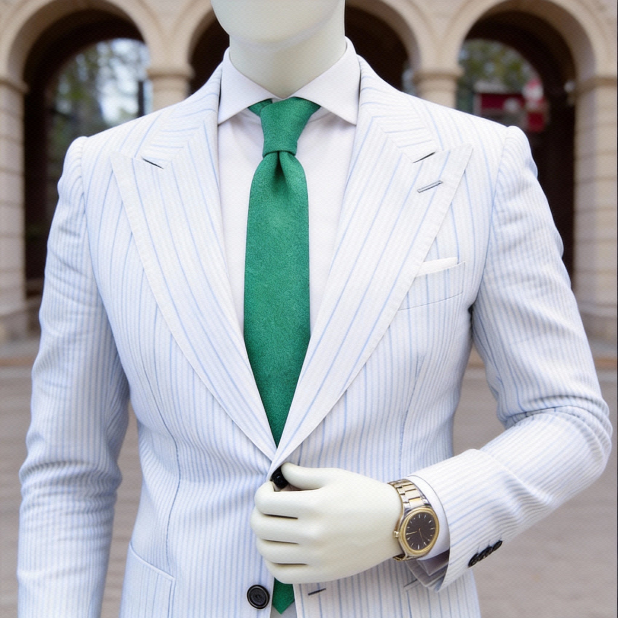 Green Solid Necktie