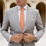 Orange with White Lines Necktie