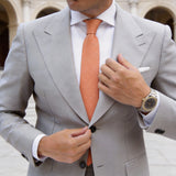 Orange with White Lines Necktie