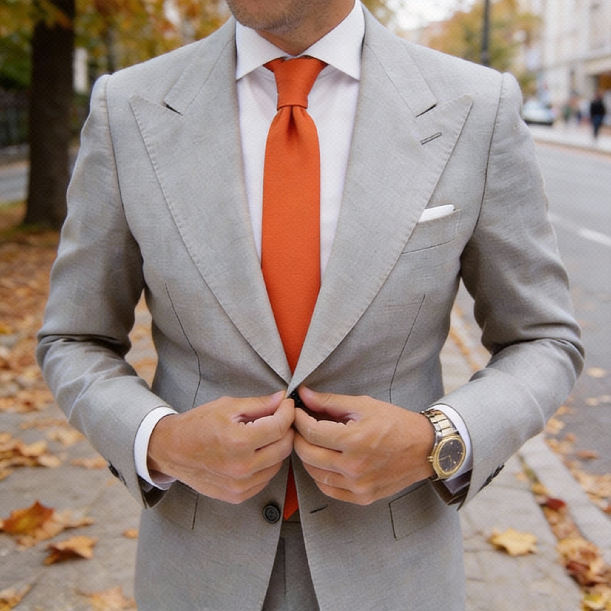 Orange Solid Necktie