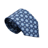 Navy Blue with Light Blue Medallion Necktie