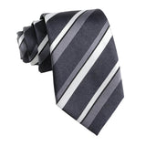Gray White Striped Necktie