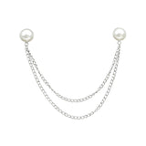 Silver White Solid Lapel Pin