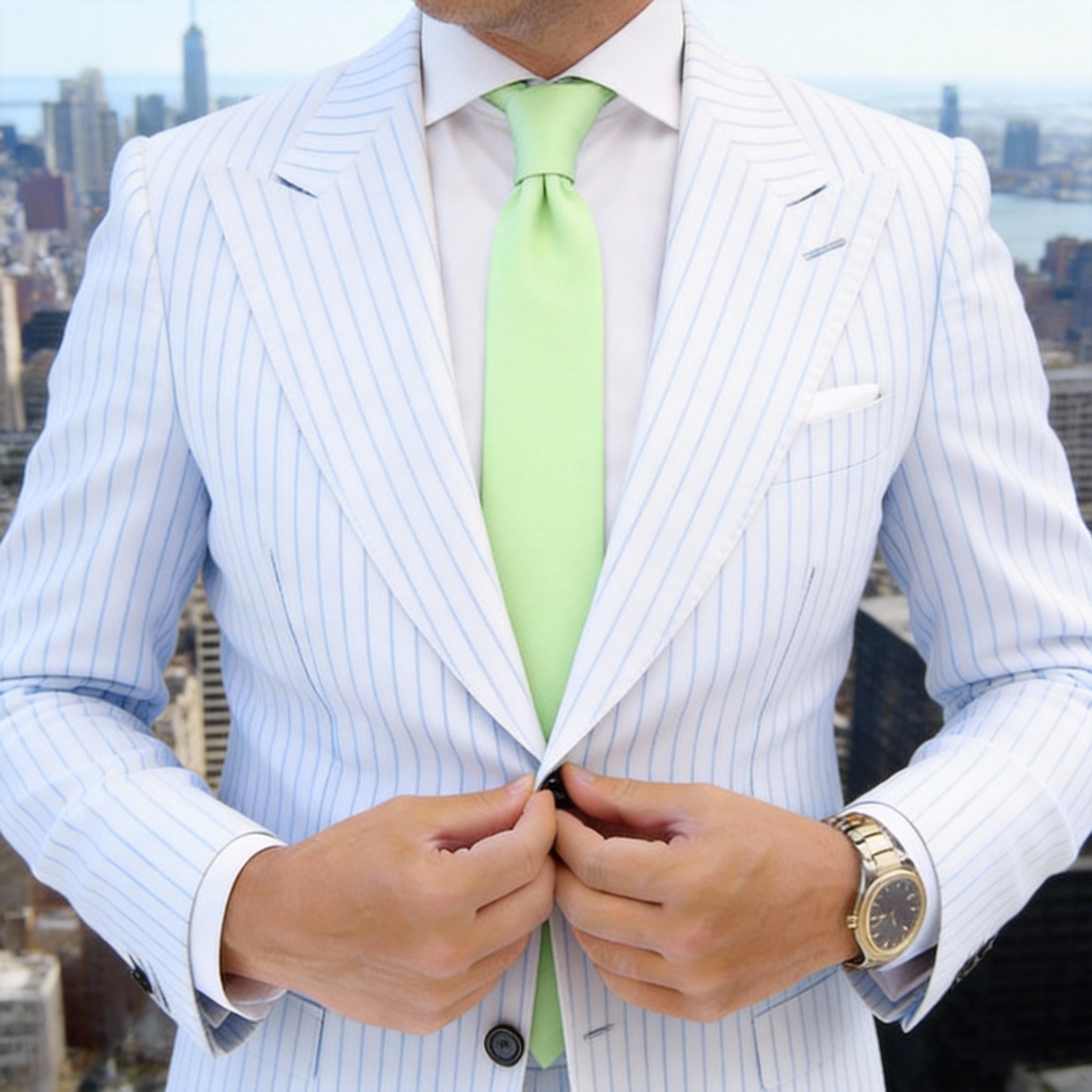 Light Green Solid Necktie
