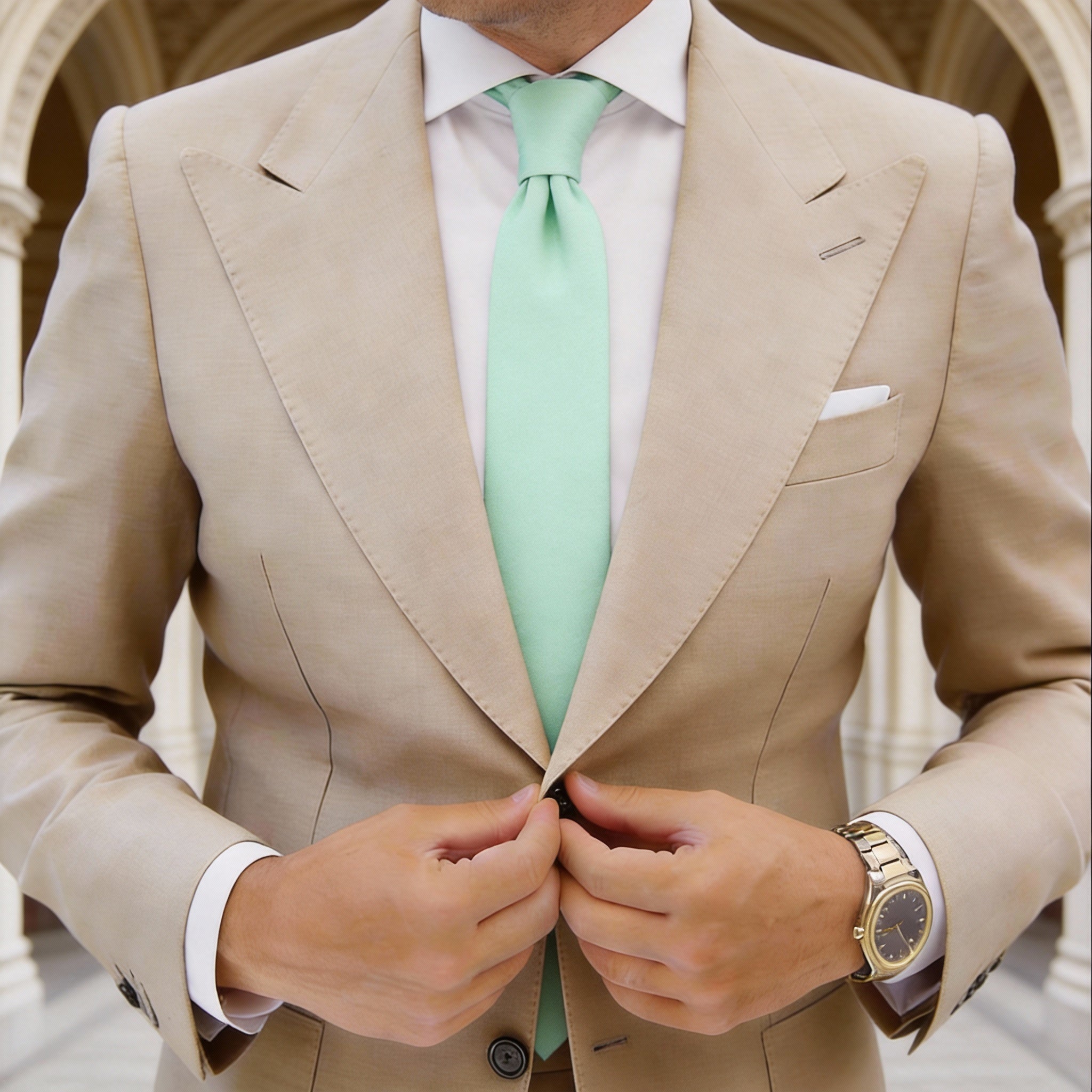 Light Green Solid Necktie