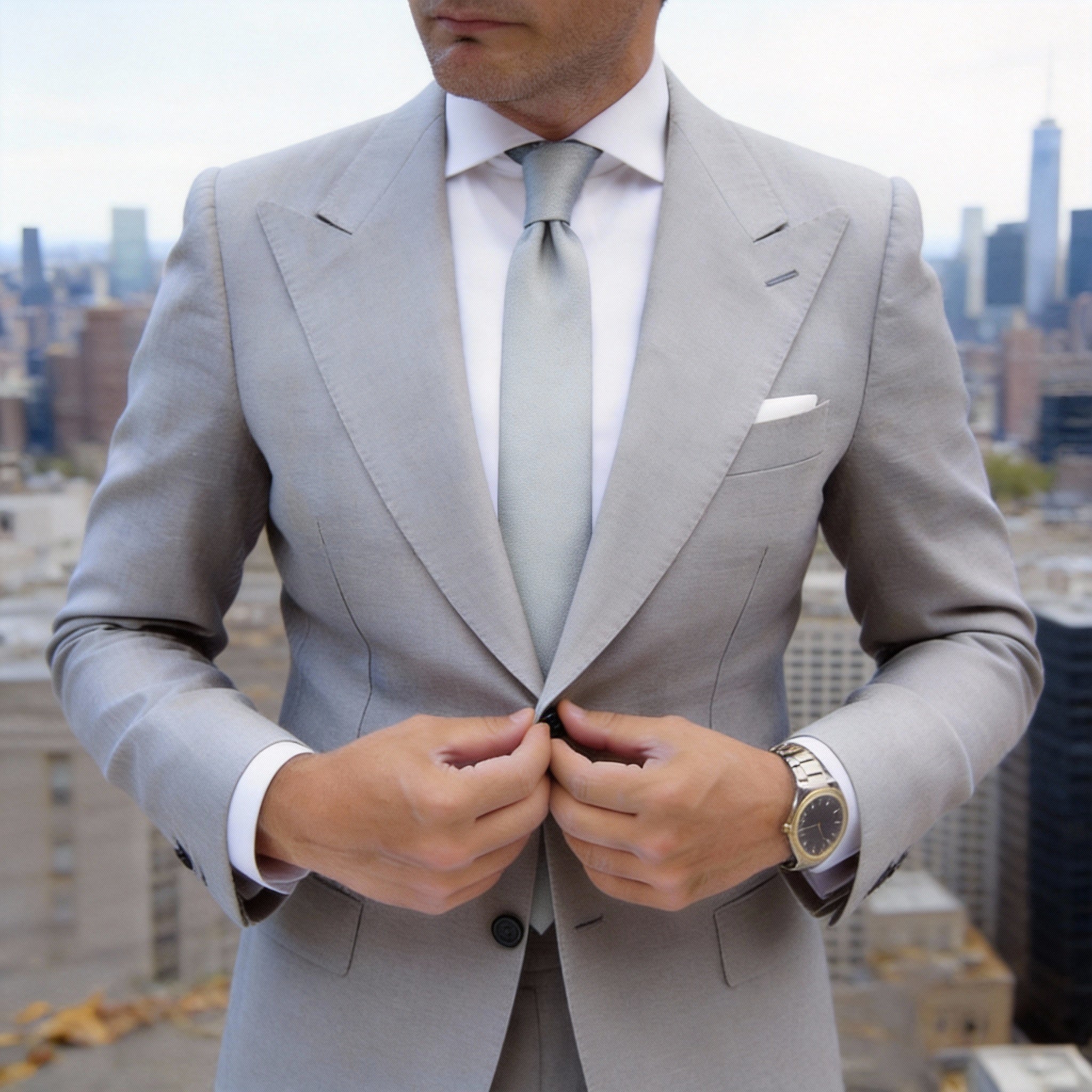 Light Blue Solid Necktie