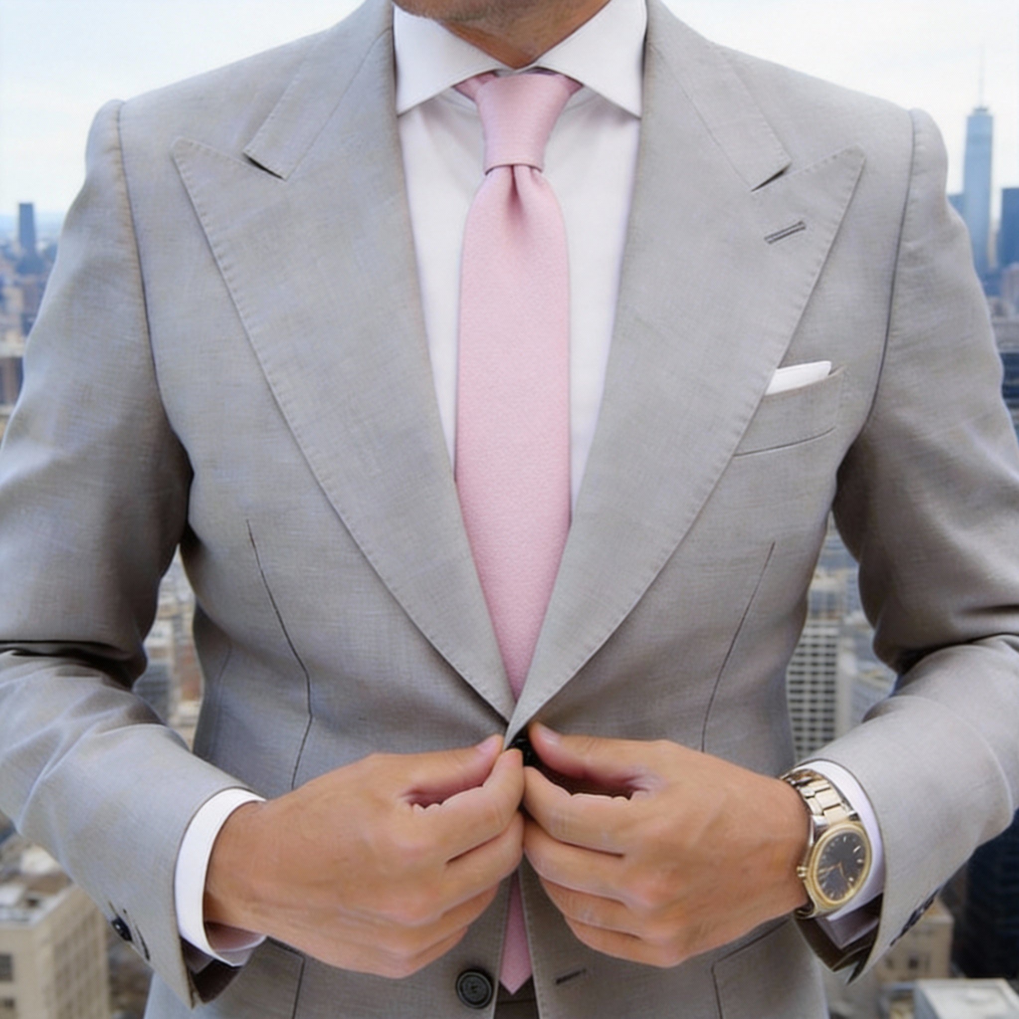 Pink Solid Necktie