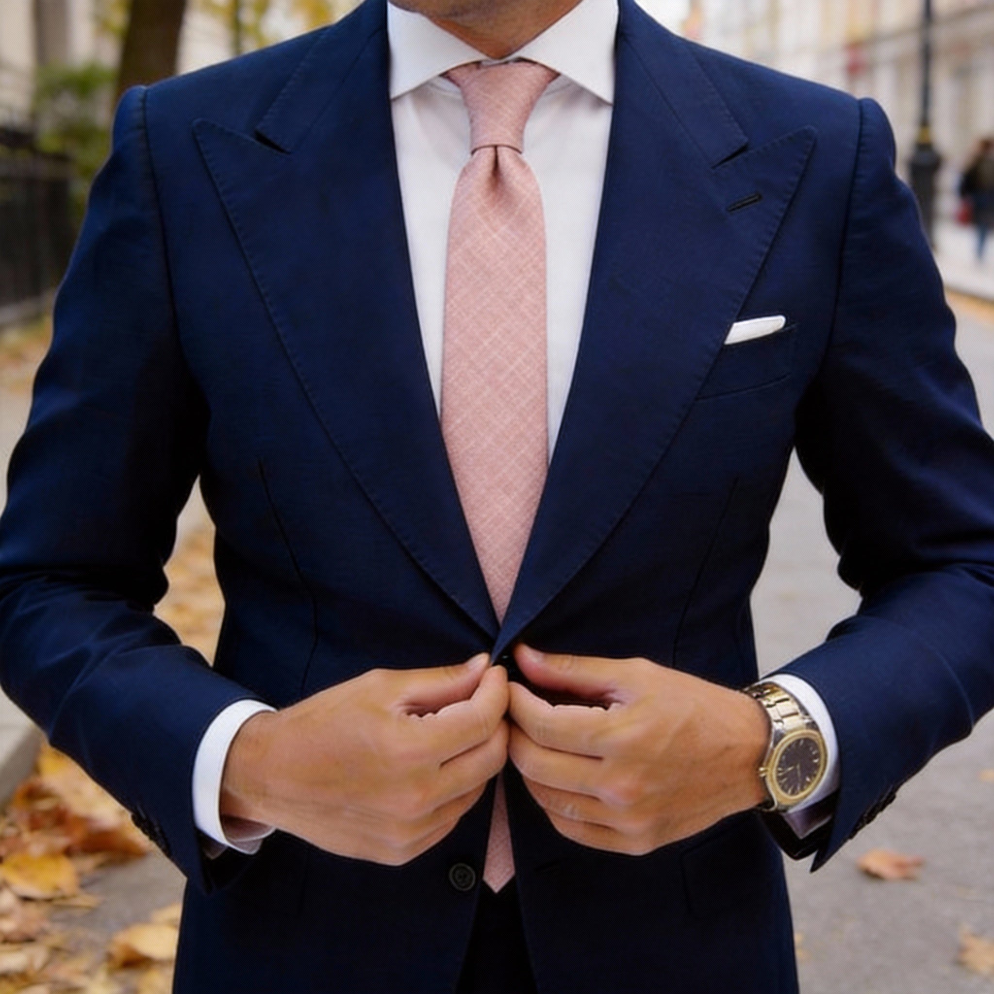 Pink With Subtle Plaid Necktie