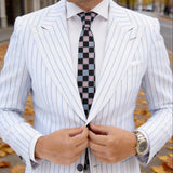 Black With Pink And Blue Checkered Necktie