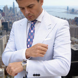 Blue With Pink Square Necktie