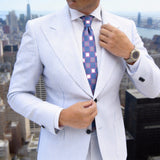 Blue With Pink Square Necktie