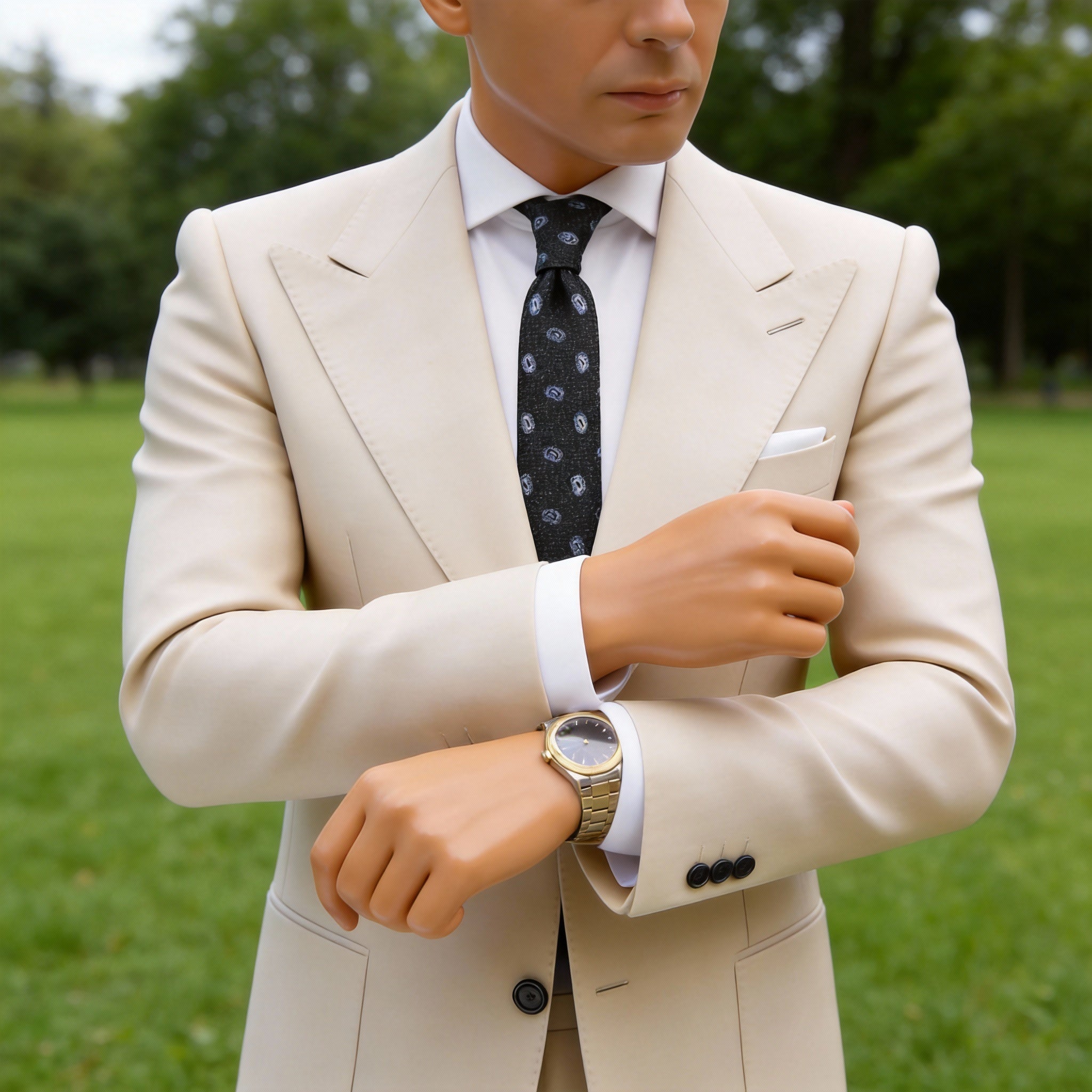 Black With Blue Paisley Necktie