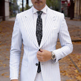 Black With White Paisley Necktie