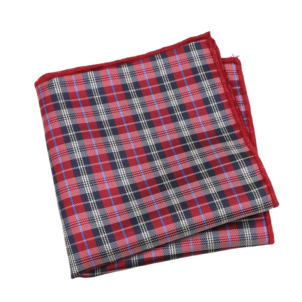 Red Blue Plaid Pocket Square