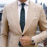 Black With Green Blue Paisley Necktie