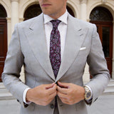 Black With Purple Paisley Necktie