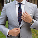 Black With Red Blue Paisley Necktie