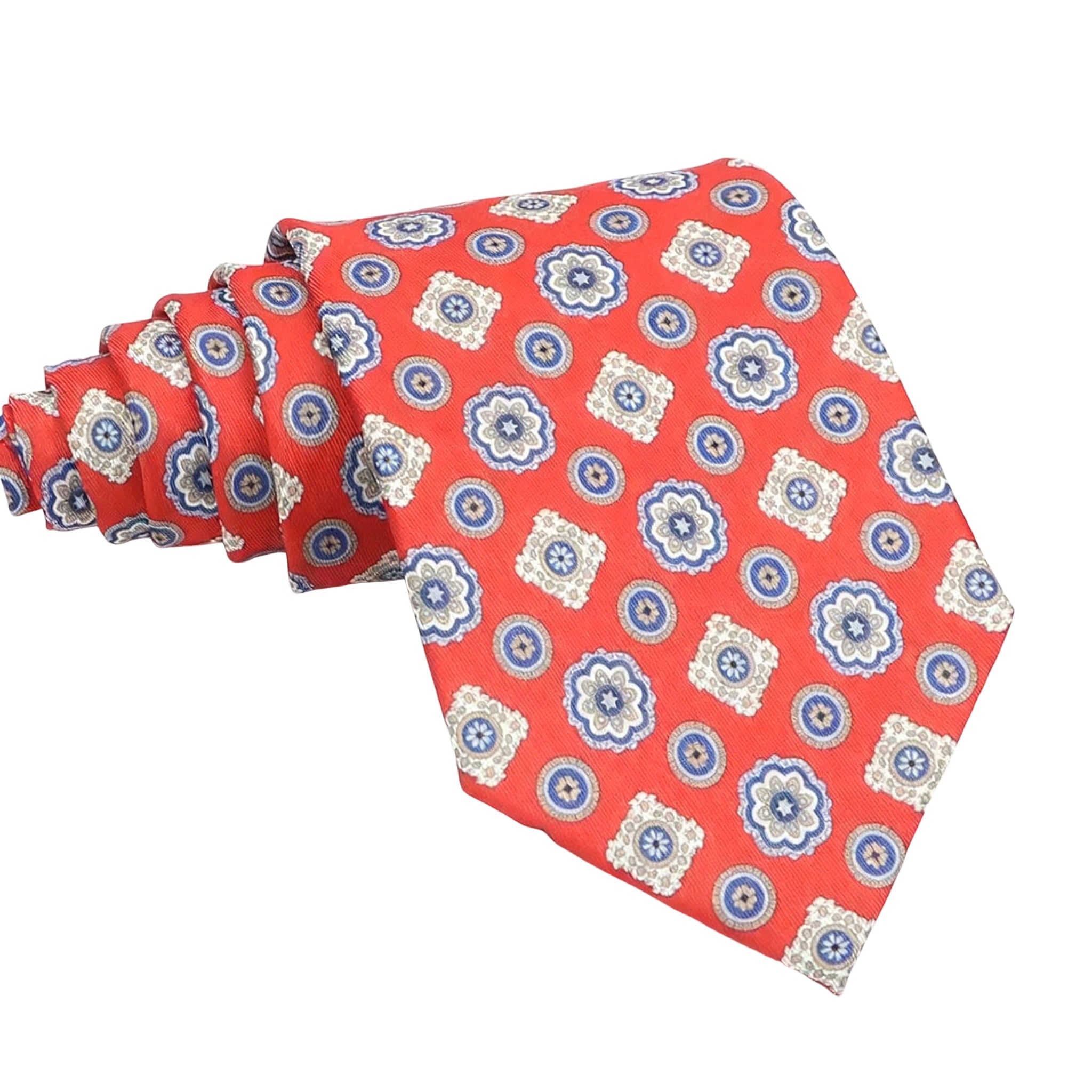 Red Blue Floral Necktie