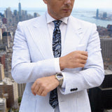 Black With Blue And White Paisley Necktie