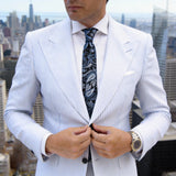 Black With Blue And White Paisley Necktie