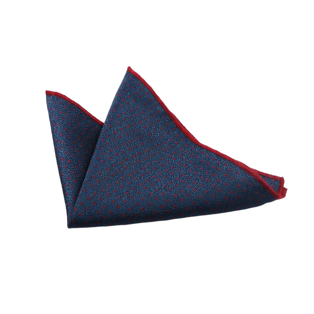 Blue Red Dotted Pocket Square