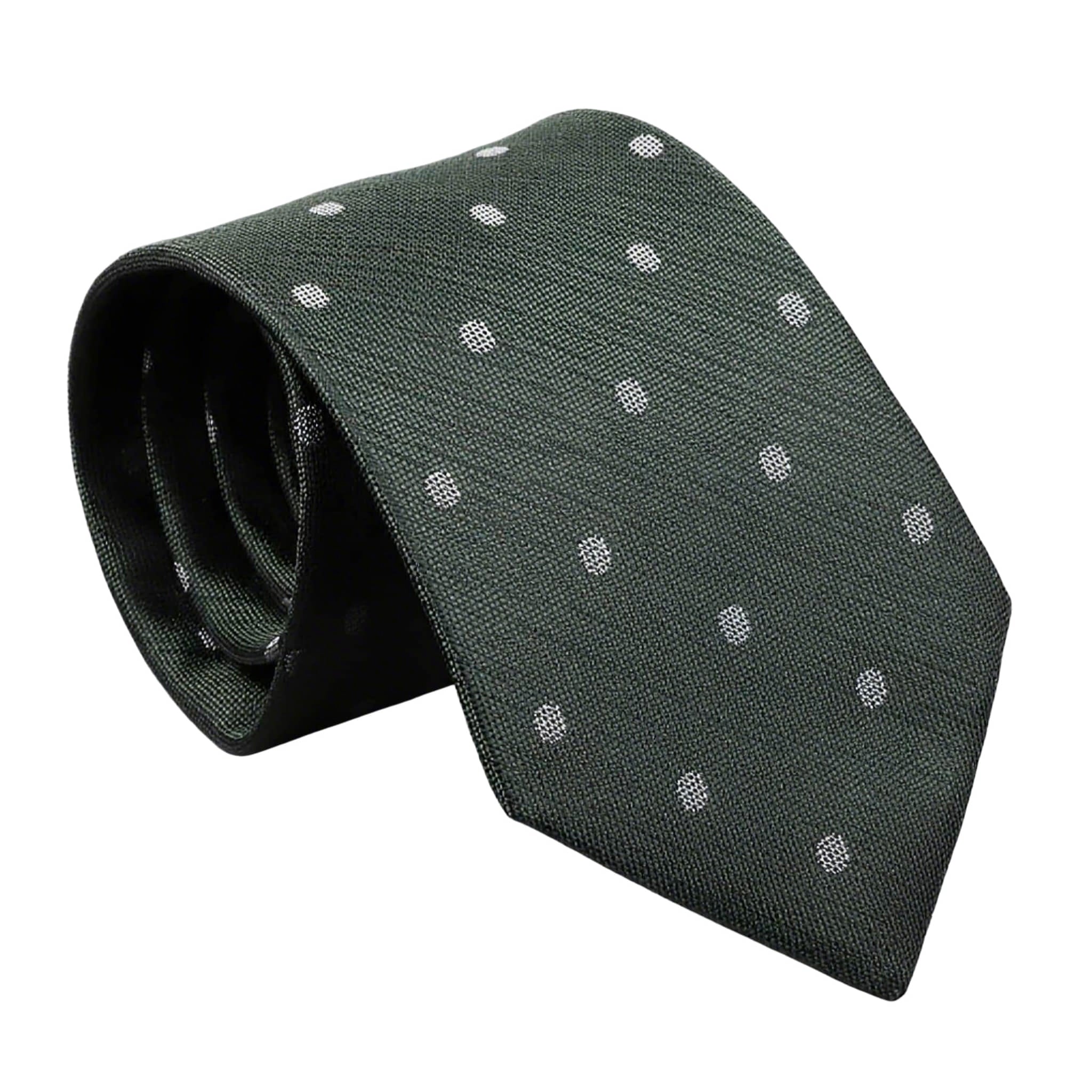 Green White Polka Dot Necktie