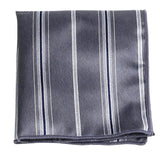 Gray White Striped Pocket Square