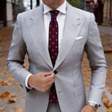 Burgundy With Blue Teardrop Necktie