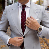 Burgundy With Blue Teardrop Necktie
